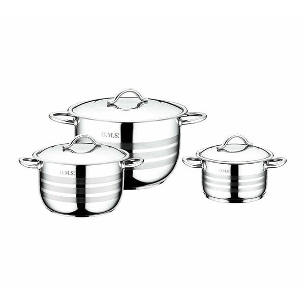 OMS Cookware Set Stainless Steel 1045 Silver 6 pcs Set