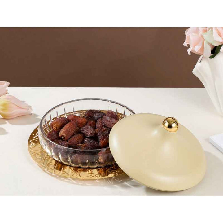 Otantik Medium Glass Date Bowl from Jiwar Ivory 24 cm HJ1311