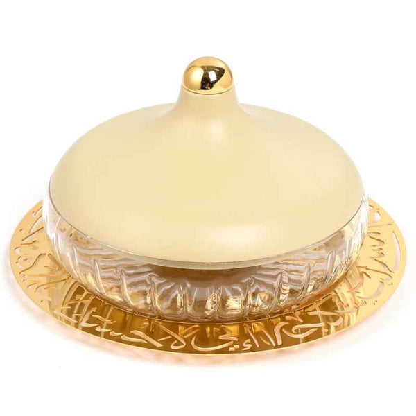 Otantik Medium Glass Date Bowl from Jiwar Ivory 24 cm HJ1311