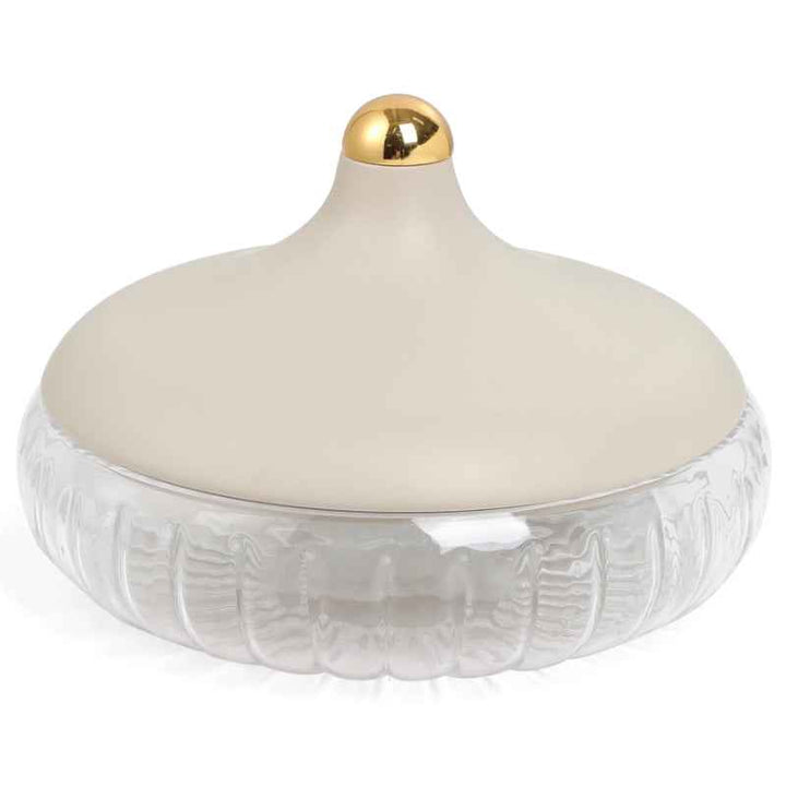 Otantik Large Glass Date Bowl from Jiwar Beige 29.5 cm HJ1317