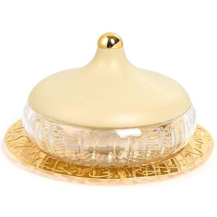 Otantik Large Glass Date Bowl from Jiwar Ivory 29.5 cm HJ1318