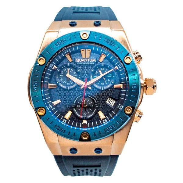 Quantum Men Blue Silicone Analog Blue Dial Watch HNG819999