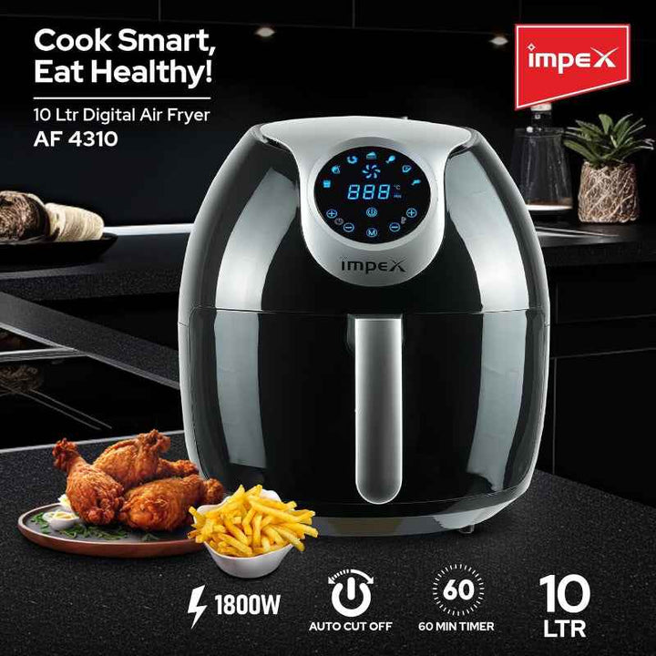 Impex Air Fryer 1800W 10 Litre Black IMAF4310