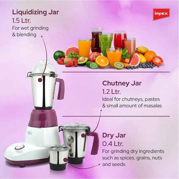 Impex 3 in 1 Mixer Grinder 1.5 Liter 750W IMBL318A