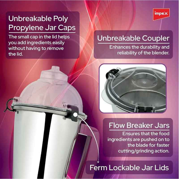 Impex 3 in 1 Mixer Grinder 1.5 Liter 750W IMBL318A