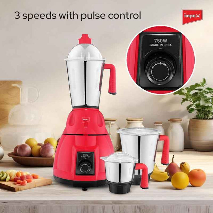 Impex Blender 3 In 1 Mixer Grinder 750W BL 320 C