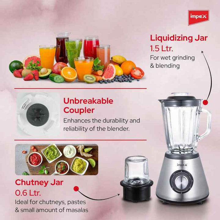 Impex 3in1 Electric Blender 600W 1.5 Liter IMBL3507