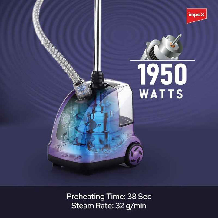 Impex Garment Steamer 1950W 1.3 Liter Purple IMGSM6010