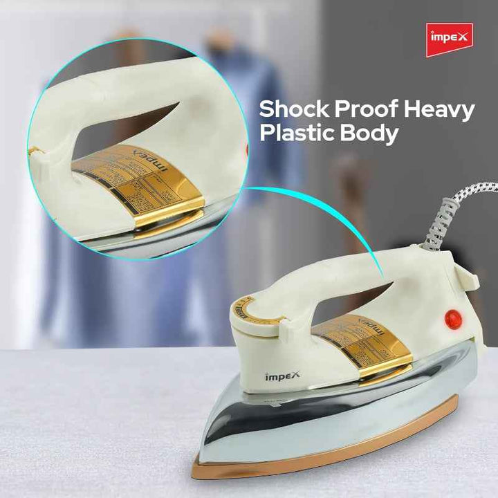 Impex Heavy Duty Dry Iron 1200W White IMIB211