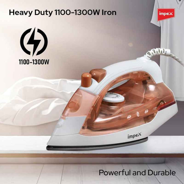 Impex Electric Steam Iron Ceramic 1300W Brown IMIBS401