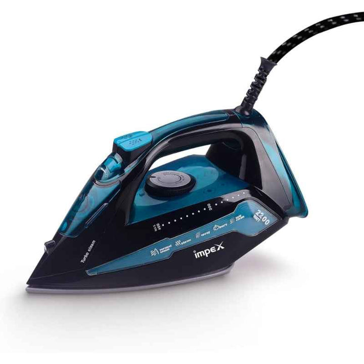 Impex Electric Steam Iron Ceramic 2300W Blue Black IMIBS404