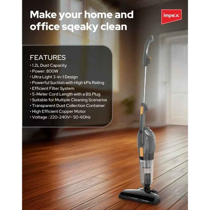 Impex Stick Vacuum Cleaner 1.2 Liter 800W IMVC4702