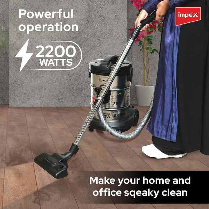 Impex Vacuum Cleaner 21 Liter 2200W Silver IMVC4708