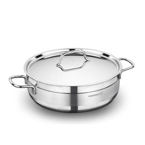 Korkmaz Low Casserol Stainless Steel Alfa 30cm/ 7 Liter