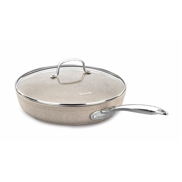 Korkmaz Frypan with Lid Granite 24cm/ 2 Liter Beige