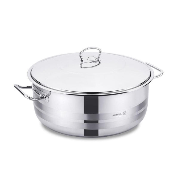 Korkmaz Low Casserole Stainless Steel Mega 20 Liter