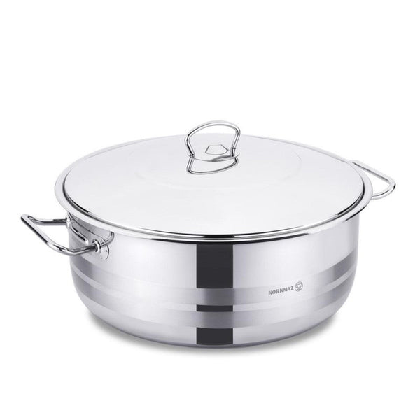 Korkmaz Low Casserole Stainless Steel Mega 45cm/ 30 Liter