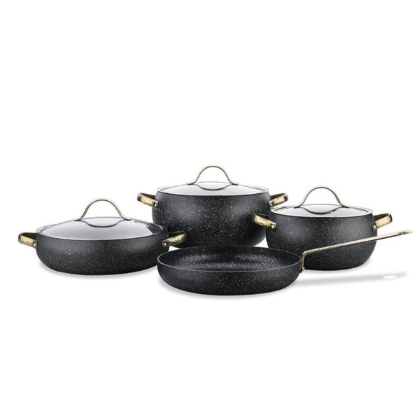 Korkmaz Cookware Set Granite Berilla 7pcs Black KOR2610CW