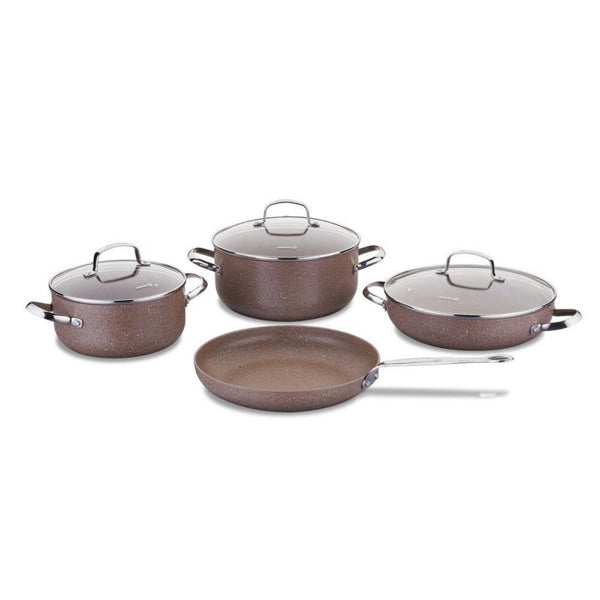 Korkmaz Cookware Set Granite Browni 7 Pcs KOR2900CW