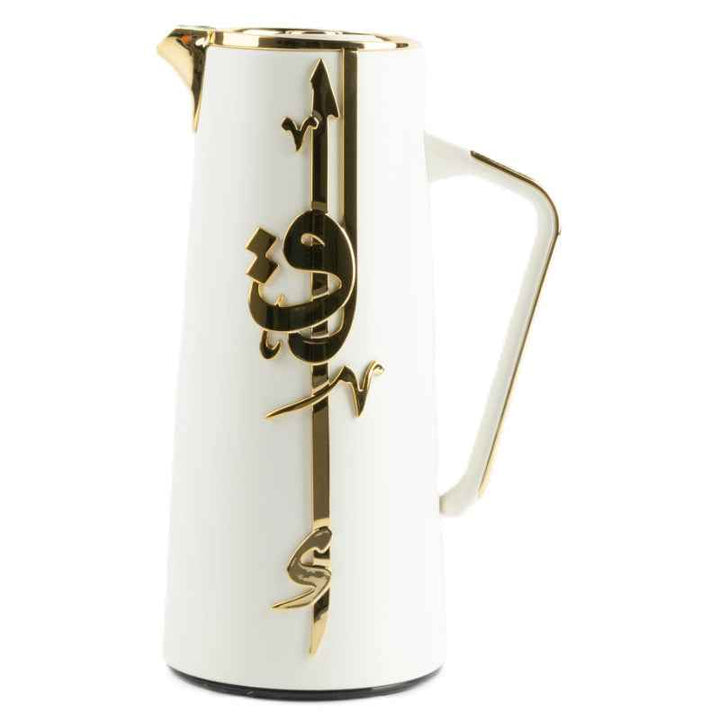 Otantik Vacuum Flask for Tea and Coffee from Liqaa Pearl White/ Gold 1.0 Liter KP1081