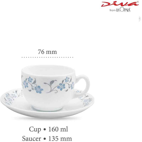 La Opala Cup & Saucer Set Iris Grace Blue LAIVCS22ILGB