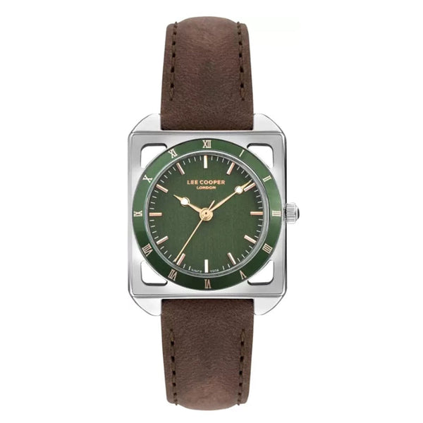 Lee Cooper Women Brown Leather Analog Green Dial Watch LC07927374