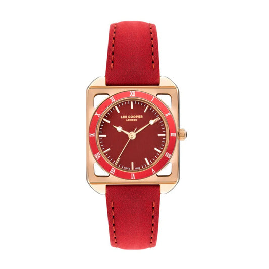 Lee Cooper Women Red Leather Analog Watch