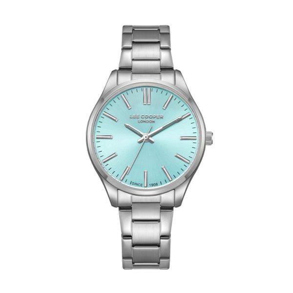 Lee Cooper Women Silver Stainless Steel Analog Blue Dial Watch LC08011390