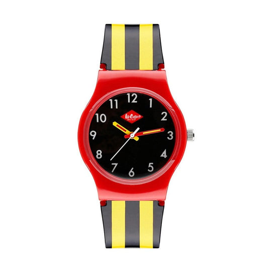 Lee Cooper Boys Black & Yellow Rubber Analog Watch