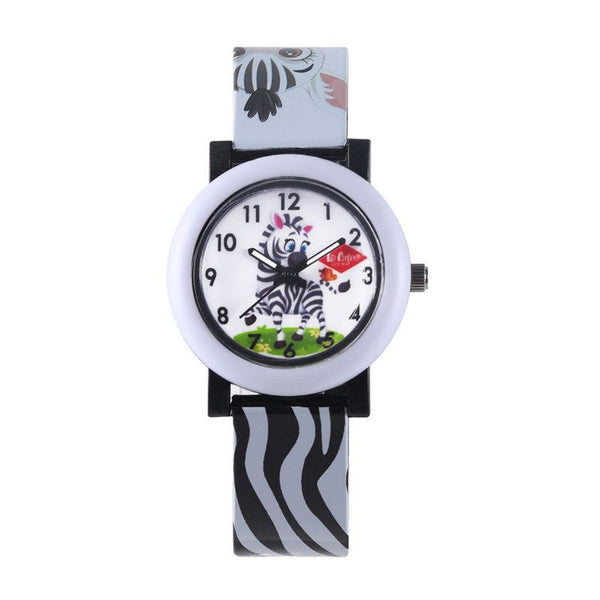 Lee Cooper Boys Black & White Rubber Analog Watch