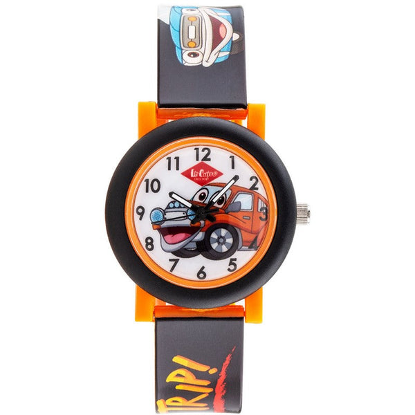 Lee Cooper Boys Black & Orange Rubber Analog Watch