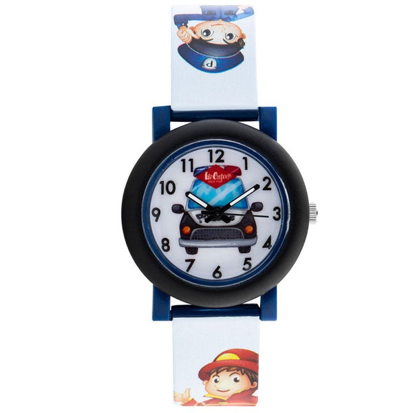 Lee Cooper Boys White & Blue Rubber Analog Watch