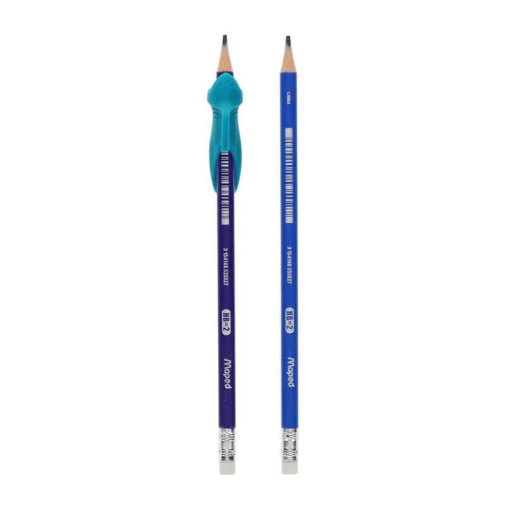 Maped Kidy Learn HB Pencil+ER Bls, Set of 2 with Grip