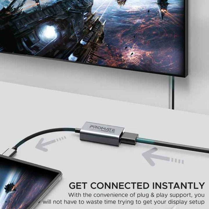 Promate MEDIALINK-H1 Type C To HDMI Adapter Grey MEDIALINK-H1