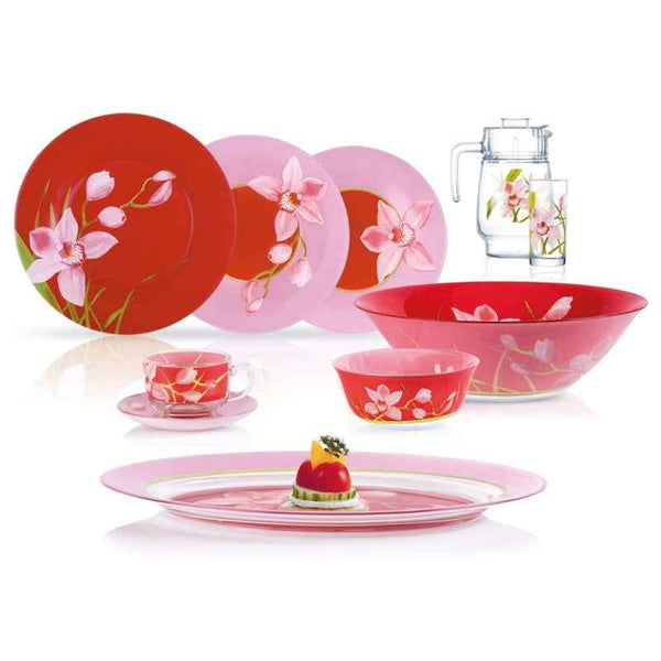 Luminarc Red Orchid Dinner Set 46 pcs N4828