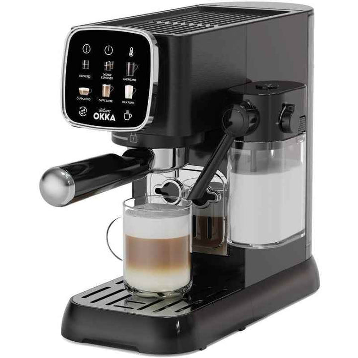 Arzum OKKA Solo M Semi Automatic Espresso Machine 1.1 Liter Water Tank OK0032-0554 Black Chrome