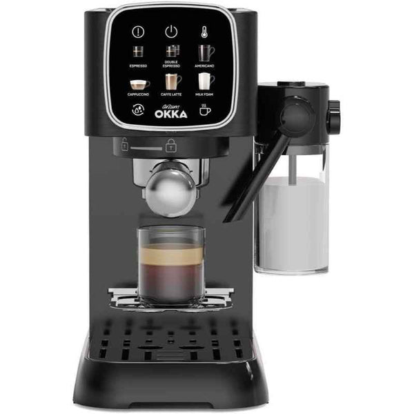 Arzum OKKA Solo M Semi Automatic Espresso Machine 1.1 Liter Water Tank OK0032-0554 Black Chrome