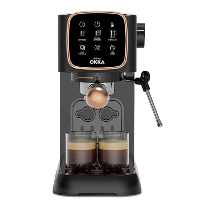 Arzum OKKA Solo Semi Automatic Espresso Machine 1.1 Liter Water Tank OK0034-0554 Black Copper