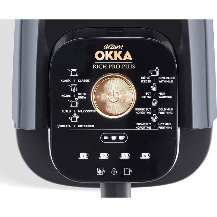 Arzum Okka Rich Pro Plus Turkish Coffee Maker 1.3 Liter Water Tank 700W OK0038-04 Black Copper