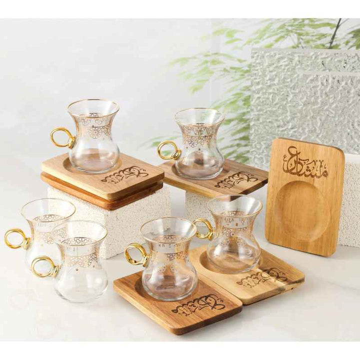 Otantik Tea Glass Set 12 pcs from Words Gold 150 cc OT1176