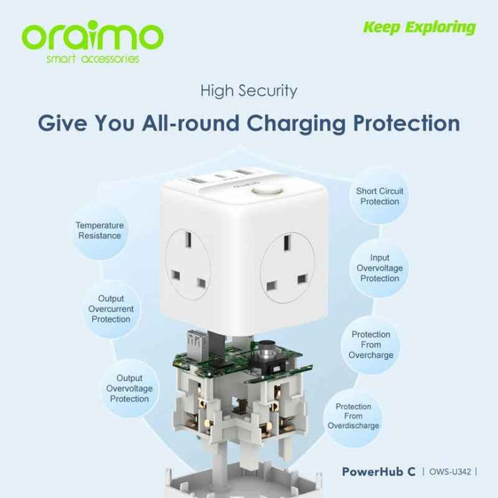 Oraimo PowerHub 6-in-1 Expansion cube OWS-U342 White OWS-U342