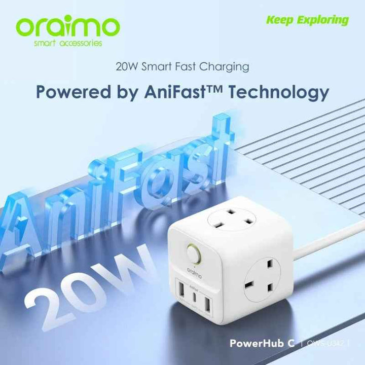 Oraimo PowerHub 6-in-1 Expansion cube OWS-U342 White OWS-U342