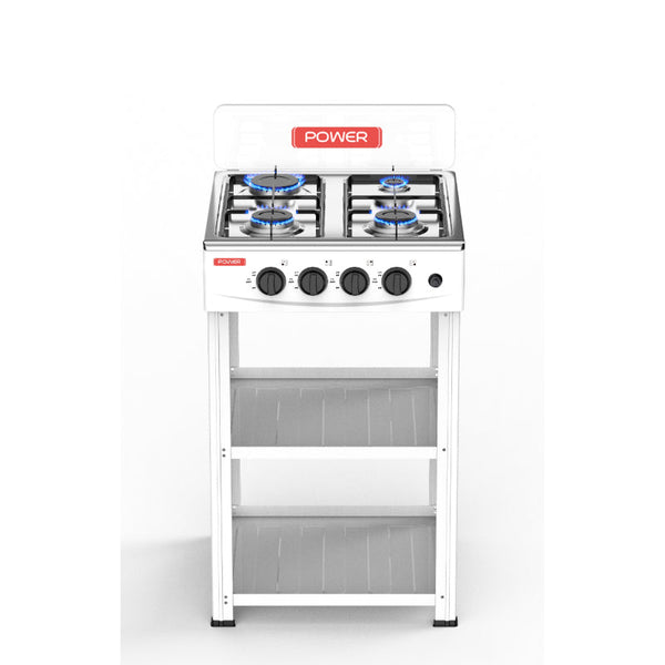 Power Gas Stove 4 Burner with stand White