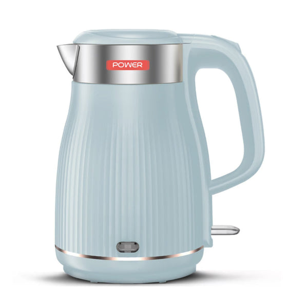 Power Electric Kettle Stainless Steel Large Blue