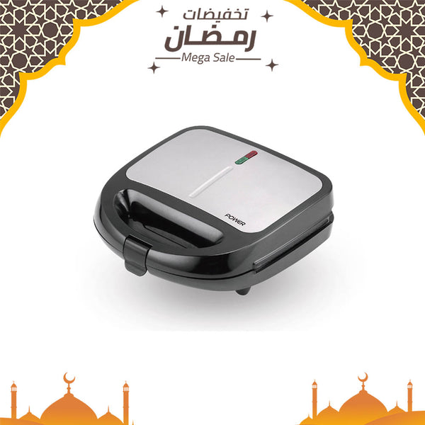 Power Sandwich Maker 2 Slice Silver/ Black PSW412SR