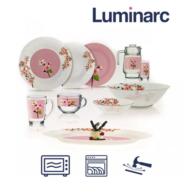 Luminarc Dinner Set Ambi Rose Garden 46 Pieces Set Q0926