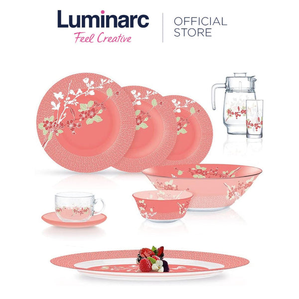 Luminarc Dinner Set Ambi Jap Pink 46 Pieces Set