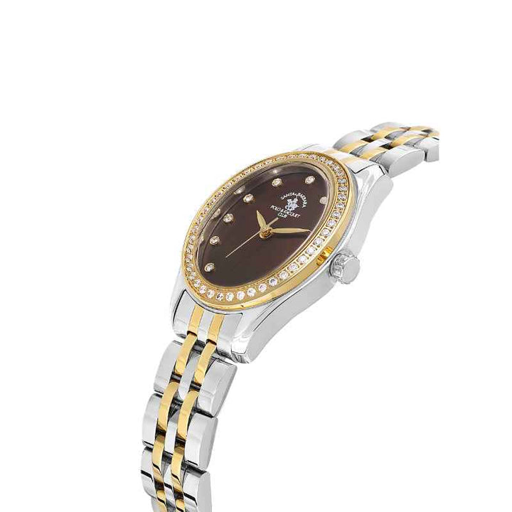 Santa Barbara Polo Club Unique Women Stainless Steel Silver and Gold Watch SB1106205