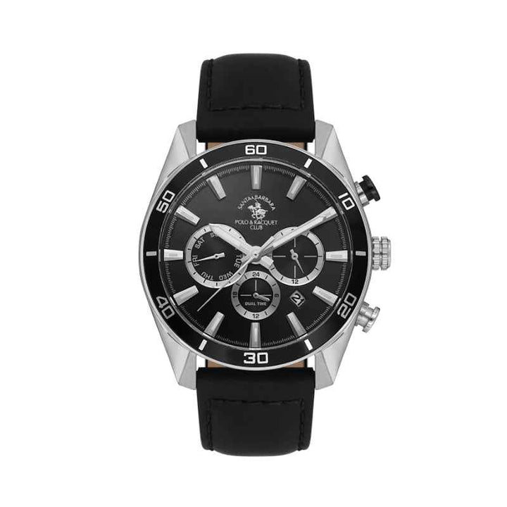 Santa Barbara Polo Club Legend Men Genuine Leather Black Watch SB1106271