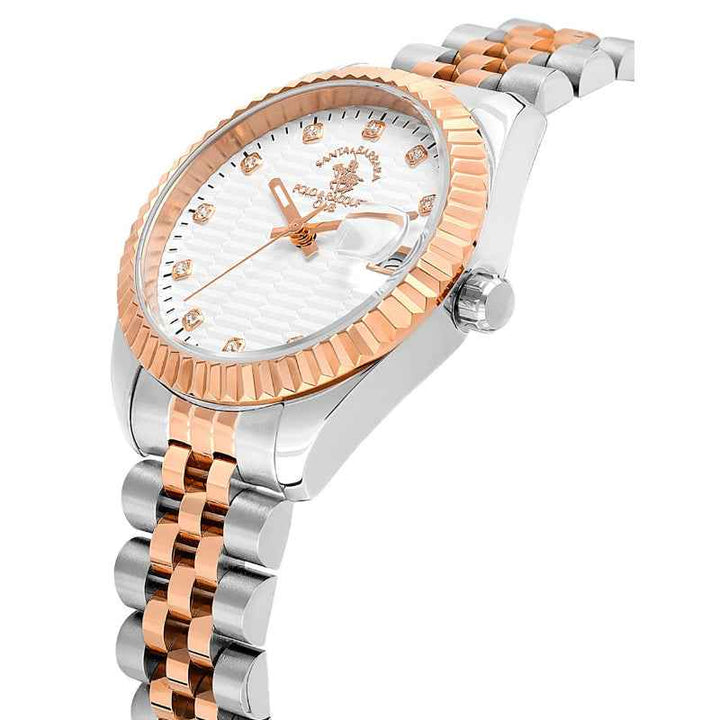 Santa Barbara Polo Club Women Stainless Steel Silver and Rose Gold Watch SB1106434